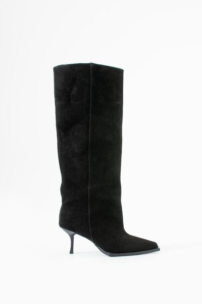 Eataly Shoes Camila Siyah Hakiki Deri Süet Çizme