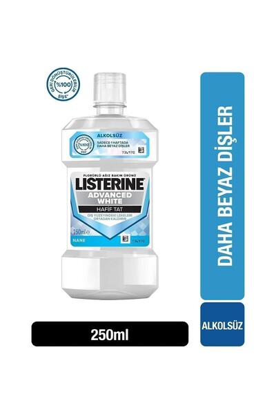 Listerine Advanced White Hafif Tat Nane Ağız Bakım Suyu 250 ml
