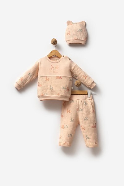 hhoneybaby طقم بناتي مصنوع من القطن بنسبة 100% مكون من قطعتين