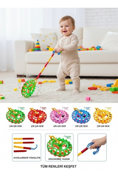 tollihy brinco Ses Çıkartan Çınçın, Yürümeye Teşvik Edici ve Boyu Ayarlanabil...