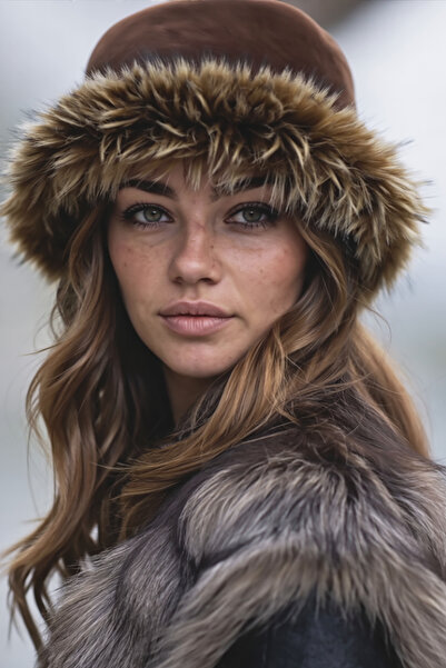 Verahed Russian Kalpak Hat Women's Fur Plush Winter Hat, Soft Textured, Warm ...