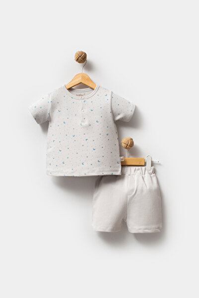 Bubbles 100% Organic Cotton Eoke Tex Certified Moon Star Print Baby Boy Short...