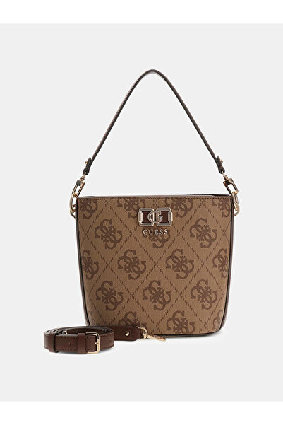Guess Karnilla Logolu Büzgülü Kadın Kahverengi El Çantası HWOS9901010-LGW