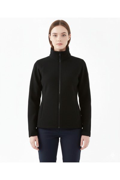 OSTORM Splin Siyah Renk Regular Fit Softshell Kadın Outdoor Mont %100 Polyester