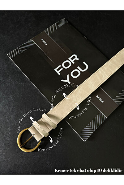 Fiori Gold Square Buckle Bridged Women's Belt, Trouser Belt, Coat Belt, Dress...