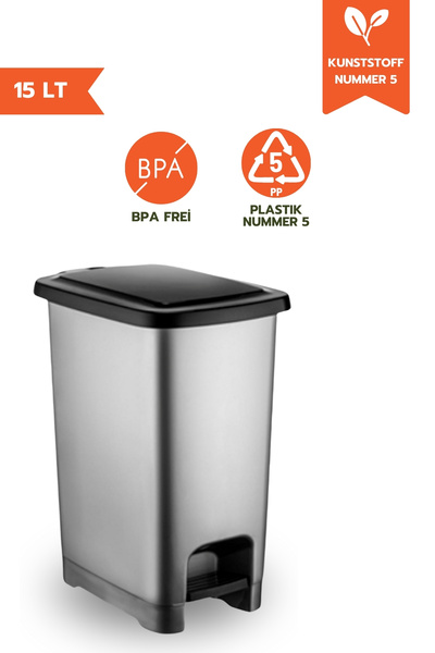 Ginza Maison SCHLANKER MÜLLTONNE MIT TRETEN, 15 L.