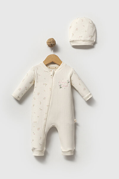 Bubbles ROSE GİRL %100 ORGANİK PAMUK KIZ BEBEK FERMUARLI TULUM