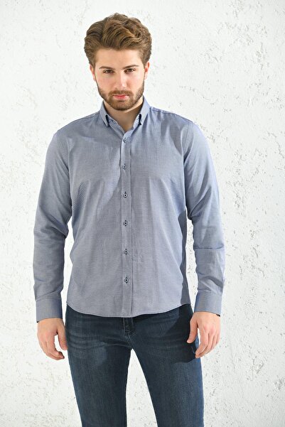 Fitmens Чоловіча сорочка з довгими рукавами, приталена, оксфорд, з подарунков...