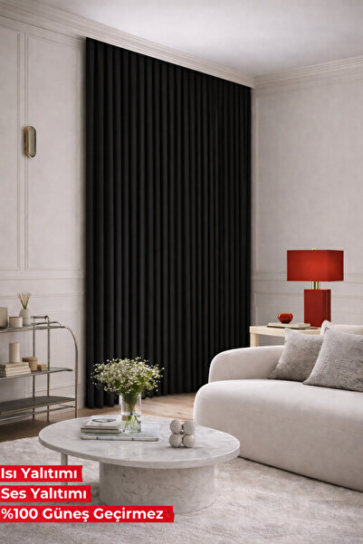 Fluiana Siyah Blackout Perde|Karartma Perde|%100 Karartma|Siyah Blackout Fon ...