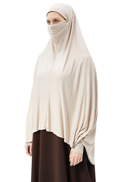 Altobeh Sleeve Souffle Abaya Top with Veil Practical Hijab - Nickeled Prayer ...