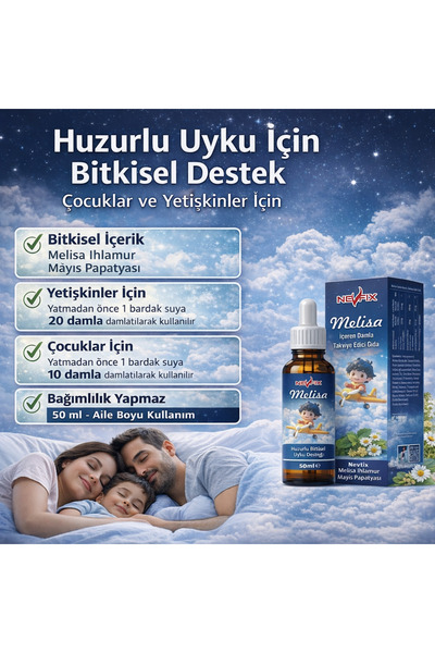 Nevfix Melisa Papatya Ihlamur Night Bitkisel Damla 50 ml