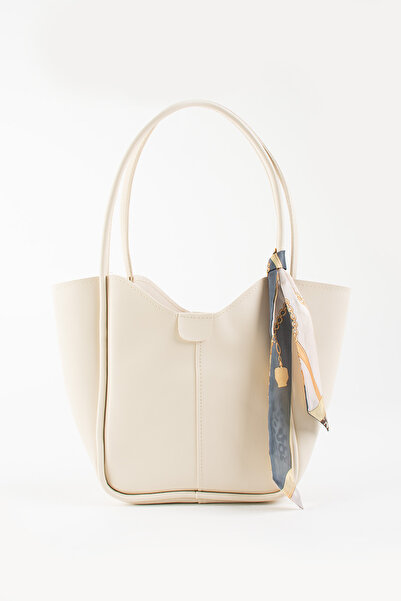 Judour Bags Geantă de umăr din piele moale cu detaliu eșarfă și cățeluș