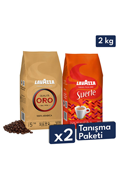 LavAzza Qualità Oro + Suerte Çekirdek Kahve (1000gr) 2'Li Paket