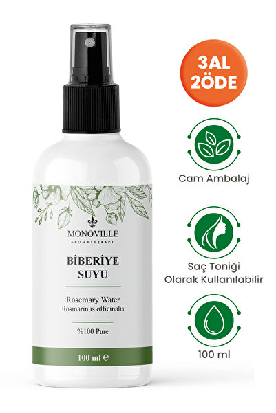 Monoville Biberiye Suyu Dökülme Karşıtı Saç Toniği %100 Doğal 100 ml (Rosemar...