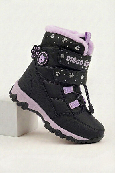 DİGGO KİDS حذاء الثلج للفتيات متين، مقاوم للماء، داعم لتقويم العظام، بشرائط ف...