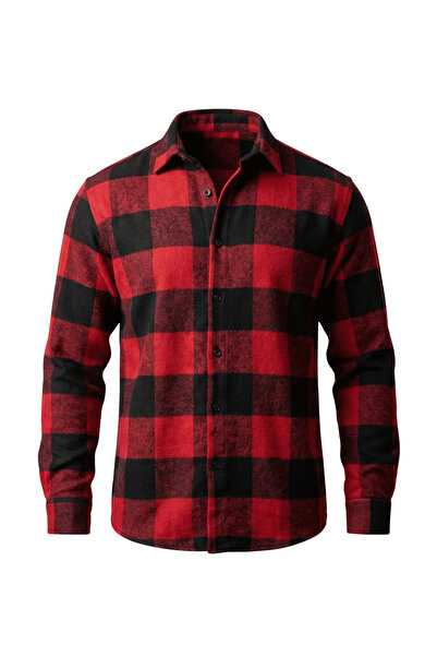 viyamen Ανδρικό πουκάμισο ξυλοκόπτη με κανονική εφαρμογή και καρό σχέδιο