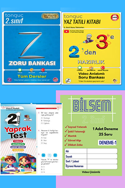 Tonguç Yayınları 2. Sınıf Zoru Bankası Tüm Dersler Ve 2'den 3'e Hazırlık Kita...