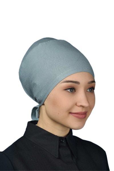 Altobeh Women's Practical Lace-Up Hijab Combed Cotton Bonnet Dark Turquoise