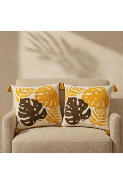 Shopyteks Tera Bohemian Punch Embroidered Throw Pillow Cover Set (Without Inn...