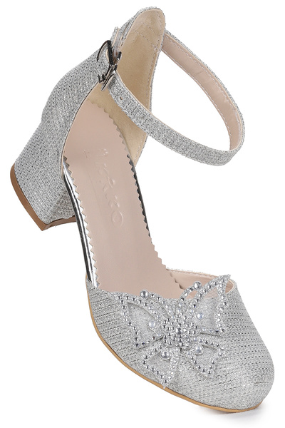 Kiko Kids Pantofi de seara pentru fete Zete Kum Simli cu toc de 4 cm