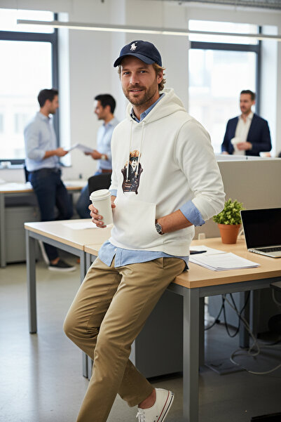 Buratti Cotton Regular Fit Printed Kangaroo Pocket Hooded Sweat Men's Sweat 6...