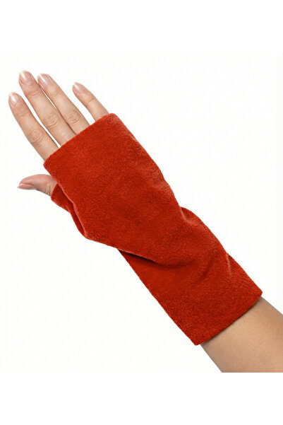 Cottonland قفازات صوف بدون أصابع للجنسين باللون البرتقالي الداكن