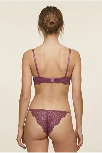 DE JUMO طقم حمالة صدر نسائية مبطنة وداعمة من الدانتيل