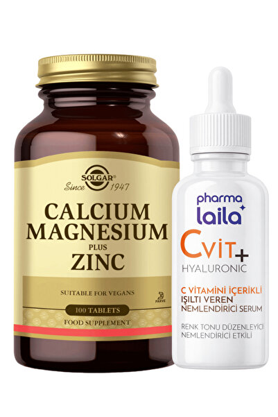 Solgar Calcium Magnesium Plus Zinc 100 Tablet Vitamin C Serum 30 ml Hediyeli ...