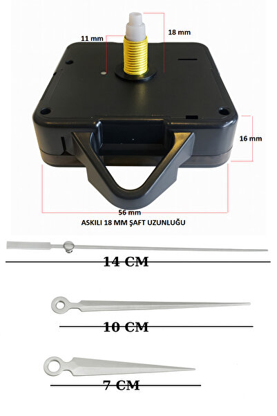 EXİZ TİCARET Saat Mekanizması, 18 Mm Uzun Şaft Sessiz Duvar Saati Mekanizması...