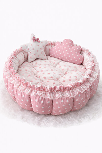 Jaju Baby Pudra Yıldızlı Açılır Kapanır Babynest Oyun Minderi Bebek Yuvası Ba...