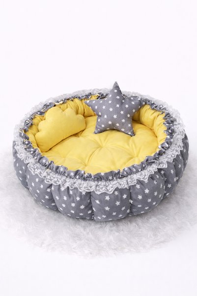 Jaju Baby Gri ve Sarı Açılır Kapanır Oyun Minderi Bebek Yuvası Jaju Babynest