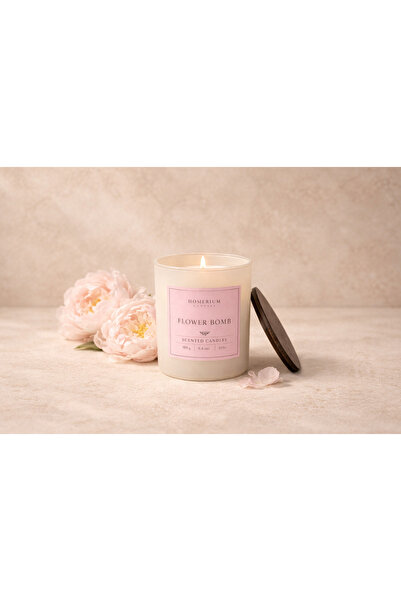 HOMERİUM Flower Garden Soy Wax Candle 160 g Bej