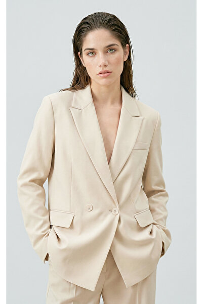 Hrsn Kadın Oversize Kruvaze Blazer Ceket