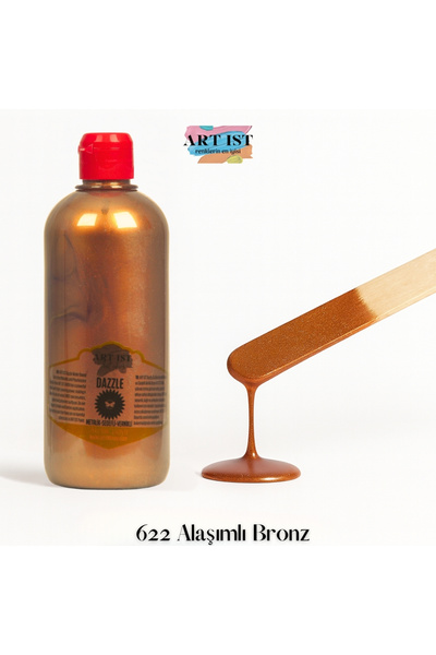 ART IST DAZZLE Metalik Sedefli ve Vernikli Su Bazlı Akrilik Boyalar 500ml | 6...