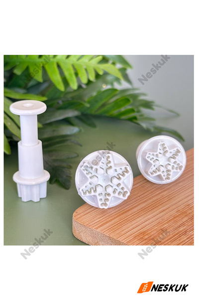 Neskuk Küçük desenli kar tanesi basmalı kesici yılbaş Noel kurabiye kalıbı Şe...