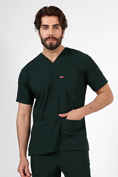 Bilenn Tekstil قميص فردي من الليكرا للرجال ذو ياقة مغلف - 6429 رأس بطة أخضر