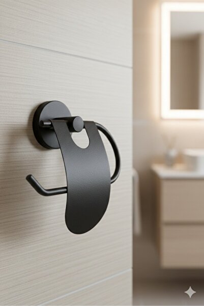 Aktel Banyo Hârtie igienică cu capac negru îngust WC