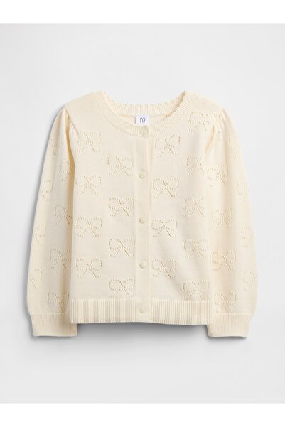 GAP Kız Bebek Kırık Beyaz Pointelle Hırka