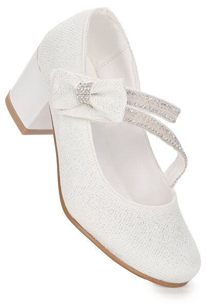 Kiko Kids Aisha Sand Silvery Daily Pantofi de seara pentru fete cu toc de 4 cm