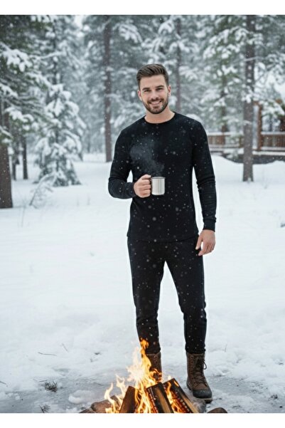 JAKC WAYS طقم حراري قطني للرجال / طقم واحد (بنطلون ضيق + قميص داخلي) للجنسين