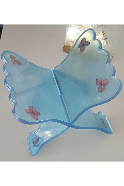 Demet Art Studio Reçineye Hayat Veriyoruz Epoksi Mavi Renk Çiçek Motifli Rahl...