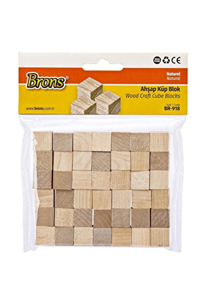 Brons Ahşap Küp Blok Naturel