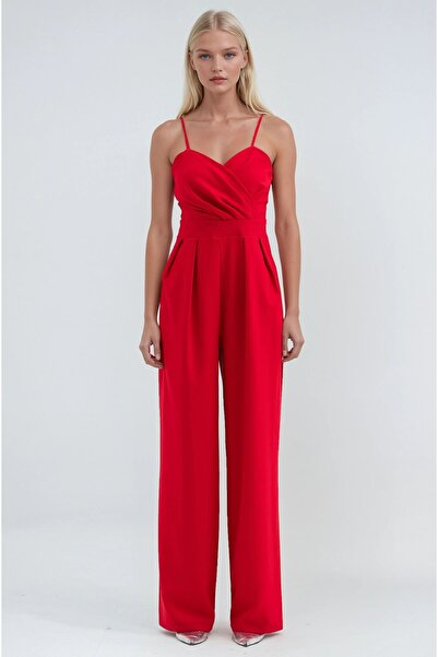 Lijuri Heart Neckline Detailed Strap Jumpsuit 1377 R6-E-K4