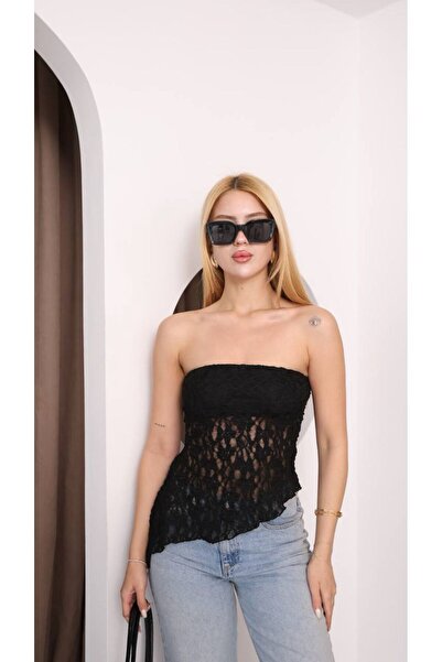 Moda Banuş Lace Turtleneck Long Sleeve Bodysuit