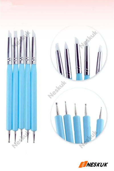 Neskuk 5 قطع من البوليمر السيليكون ثنائي الاتجاه والنقش على شكل زهرة من الورق