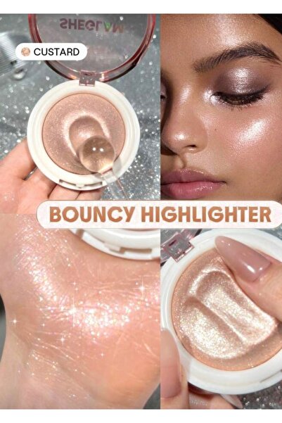 SHEGLAM Glowchi Bouncy Highlighter Custard Işıltılı Aydınlatıcı(Açık sarı / ş...