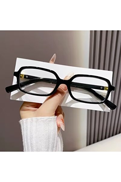 LOOKUP NEW Square Rectangle Bone Transparent Women Men Unisex Blue Light Prot...