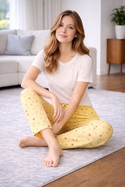 LİLA İÇ GİYİM Pattern Detailed Women's Pajama Single Bottom