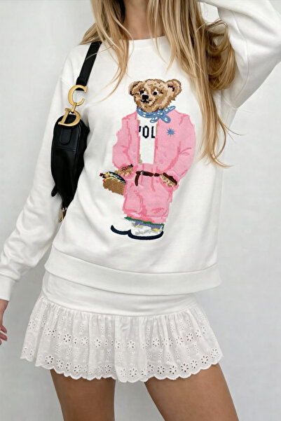 Jose Clothing سويت شيرت مطبوع بأكمام طويلة وقصة كبيرة الحجم