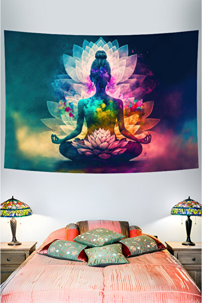 Nivendi Meditasyon Kumaş Duvar Örtüsü Ev Dekorasyon Duvar Halısı Tapestry